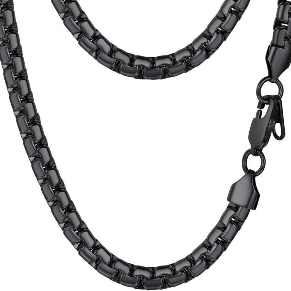 Stylish Stainless Steel Round Link Chain Necklace for Men, 2mm/4mm/6mm. Silver/G